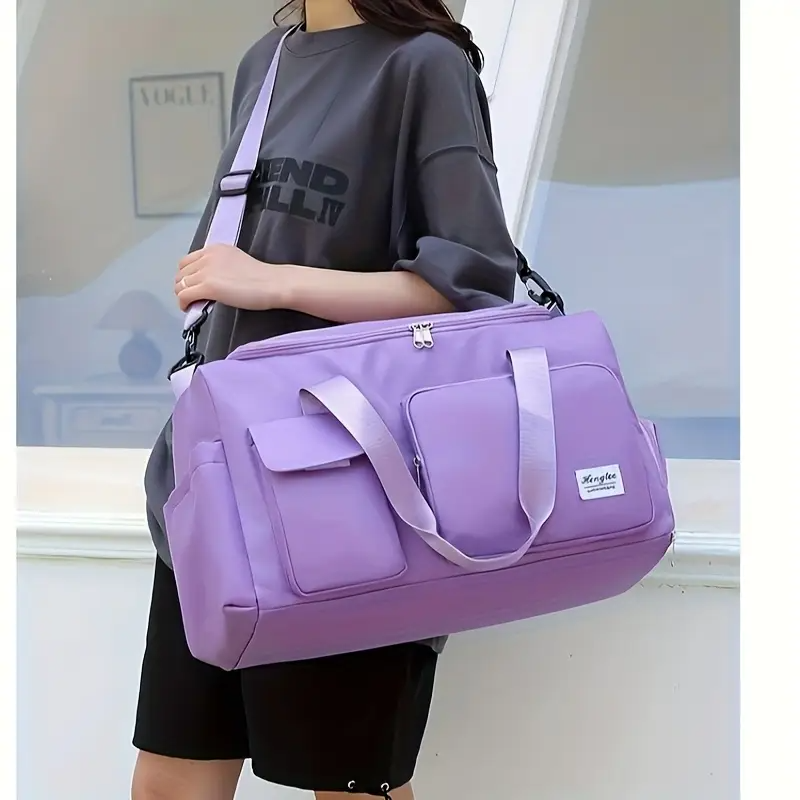 Women’s Large Capacity Travel & Gym Bag (Light Purple)