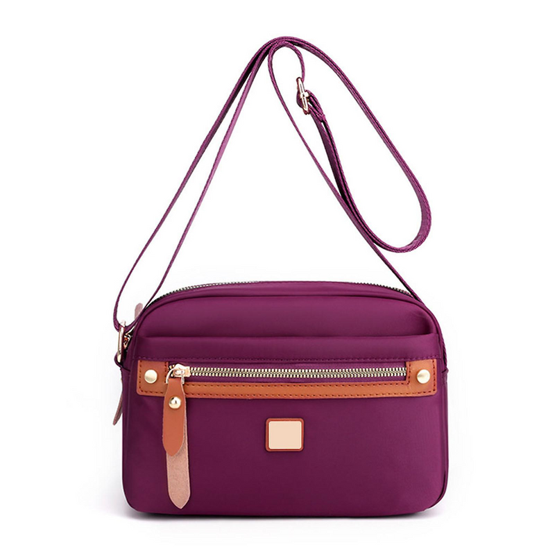 Lightweight Nylon Shoulder Bag (Purple)