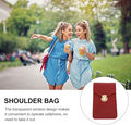 Women’s PU Leather Phone Holder Crossbody Wallet (Red)