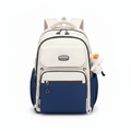 School Backpack for Middle, High School & College (White Blue)